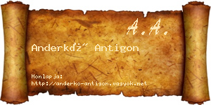 Anderkó Antigon névjegykártya